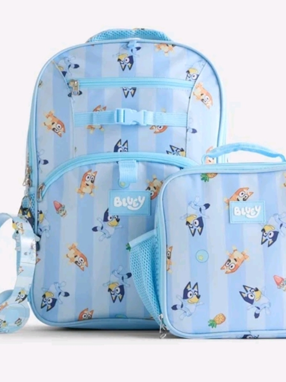 Bluey 4 Piece Backpack Set W/ Headphones Lunch Tote Keychain NWT School Kids Bag